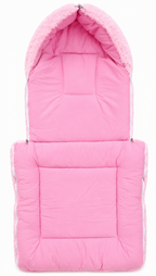 Universal Plush Baby Stroller Footmuff Winter Warm Sleeping Bag – Soft Fleece Cozy Pram & Pushchair Cover with Bunny Design (Pink)