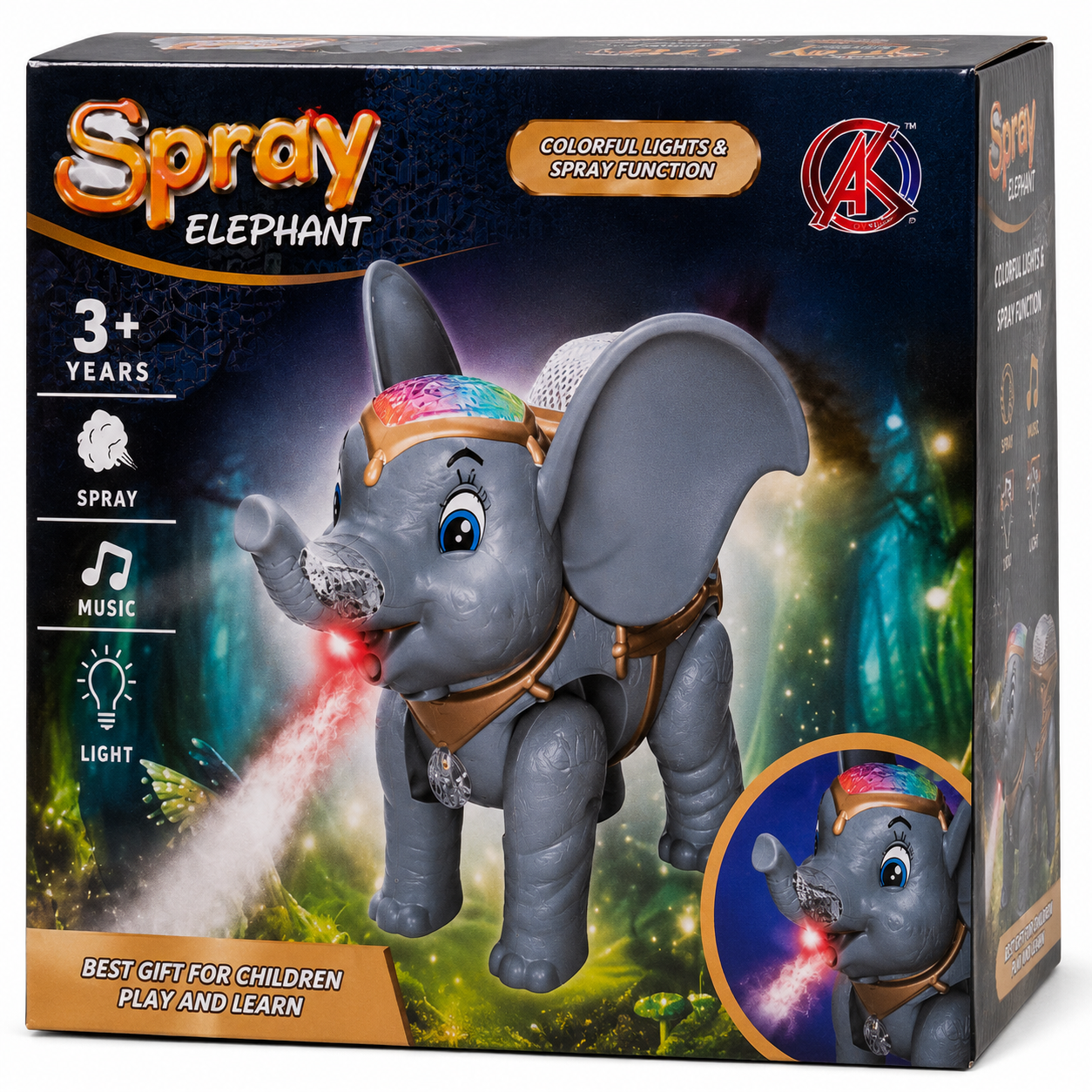 Spray Elephant Electric Toy with Mist, Lights &amp; Music