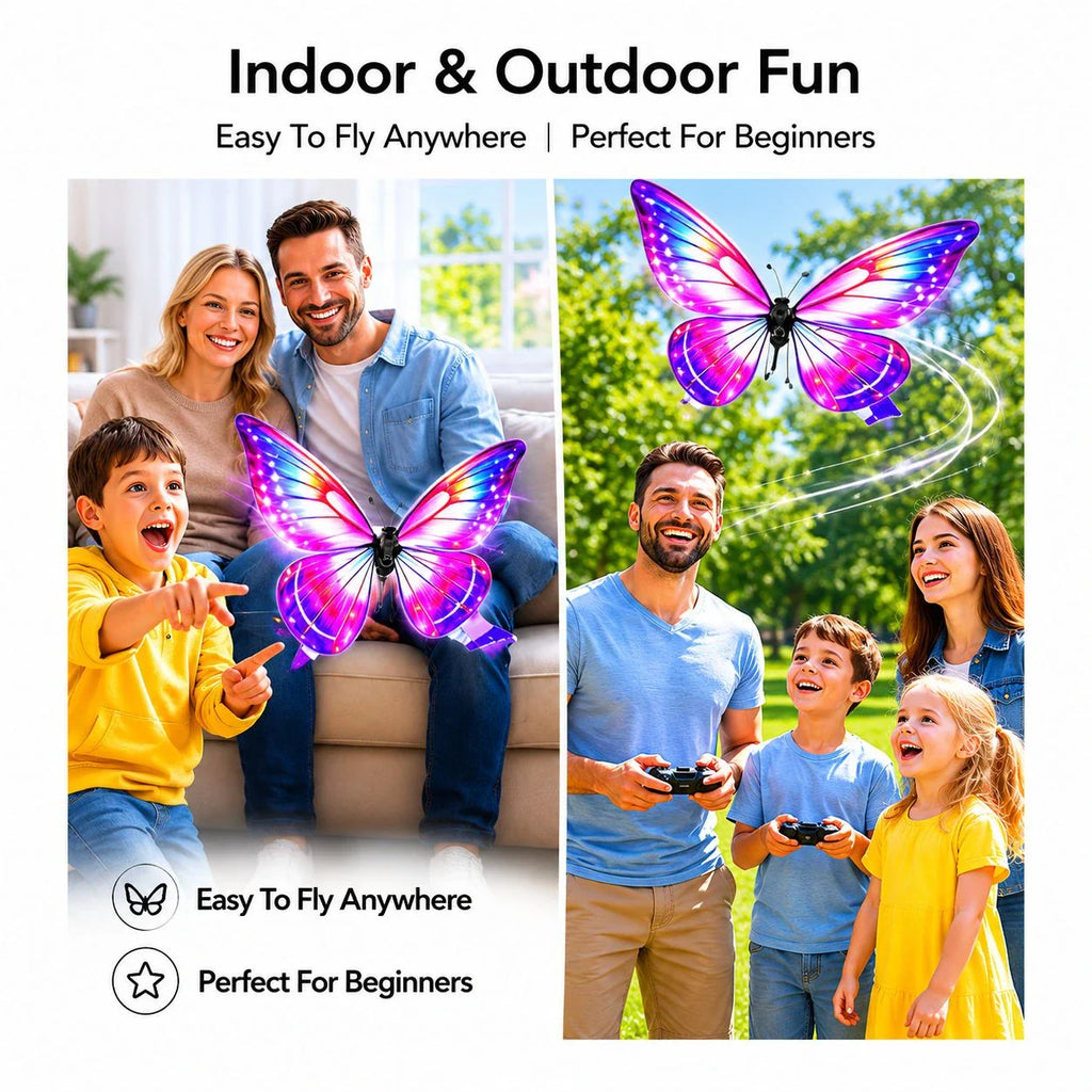 RC Butterfly Drone with LED Lights & Flapping Wings