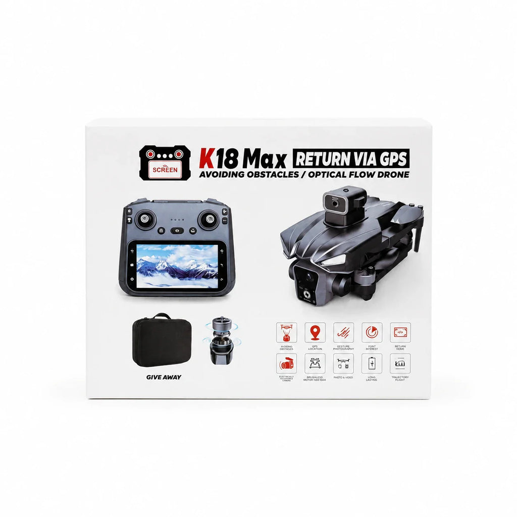 K18 Max GPS Drone with HD Gimbal Camera, Screen Remote, Return Home, Obstacle Avoidance & Airdrop Function