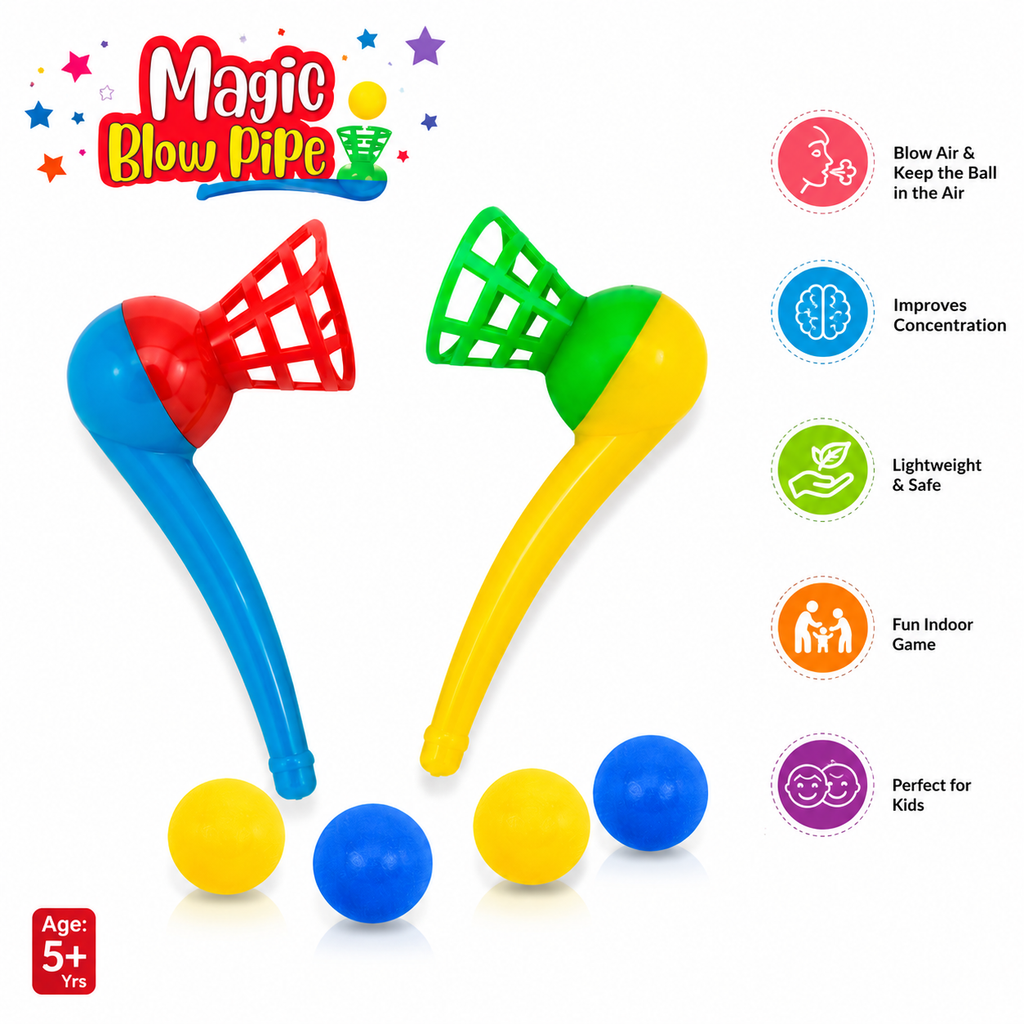 Magic Blow Pipe Ball Game Set for Kids