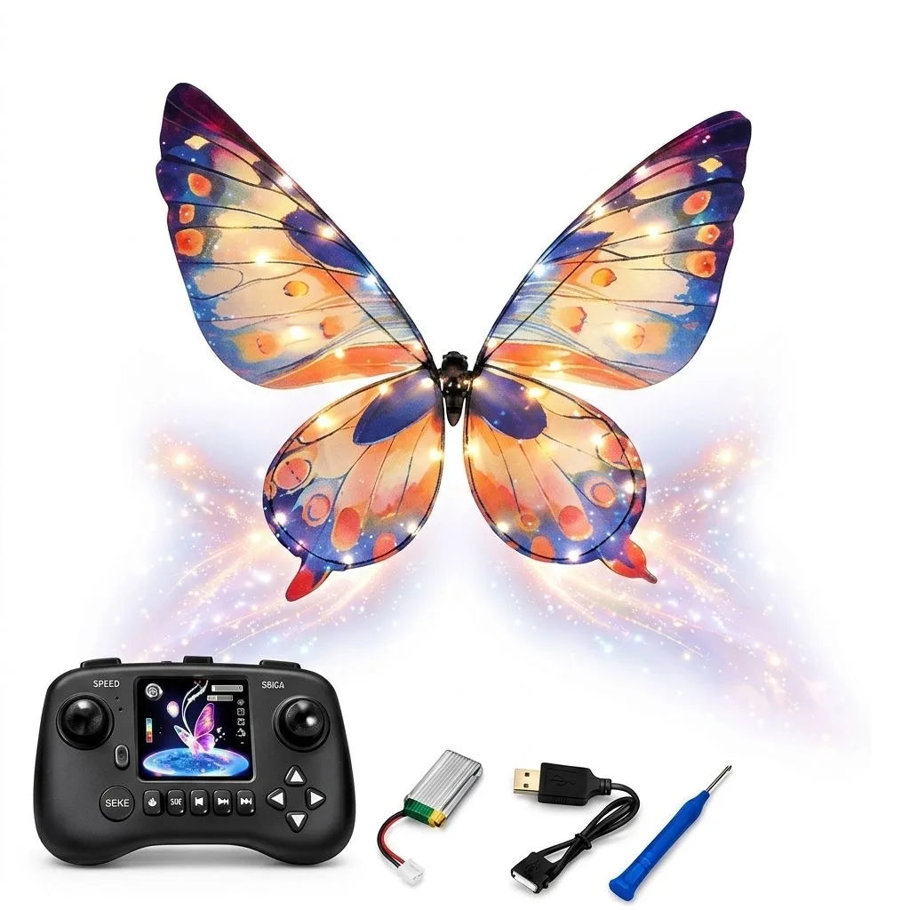 RC Butterfly Drone with LED Lights & Flapping Wings