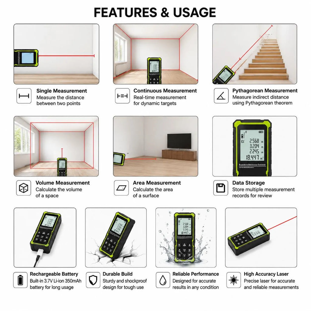 Laser light Measurement Inch Tape (50m)