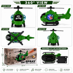 Army Spray Helicopter Toy with Lights, Music & Smoke Effects