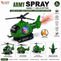 Army Spray Helicopter Toy with Lights, Music & Smoke Effects